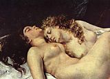 Gustave Courbet Wall Art - The Sleepers detail